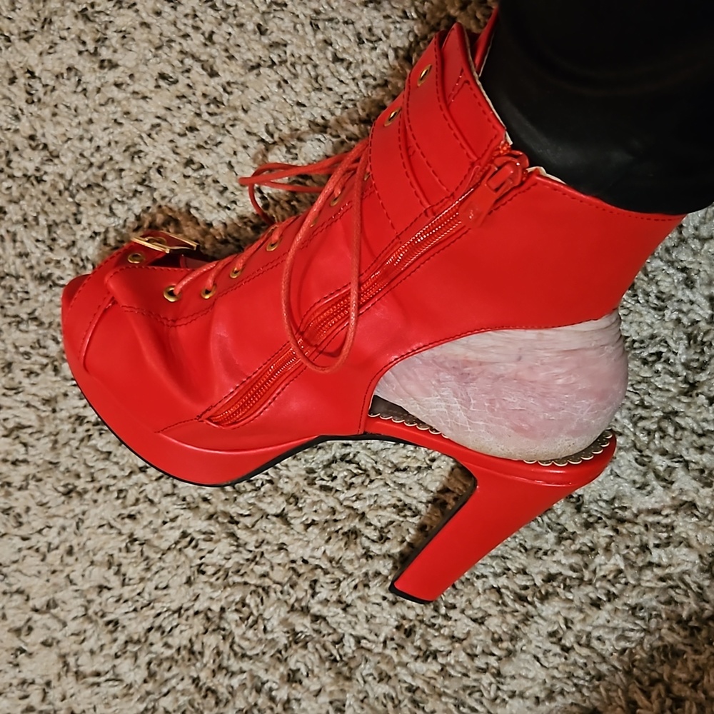 Chic Red Platform Ankle Boots